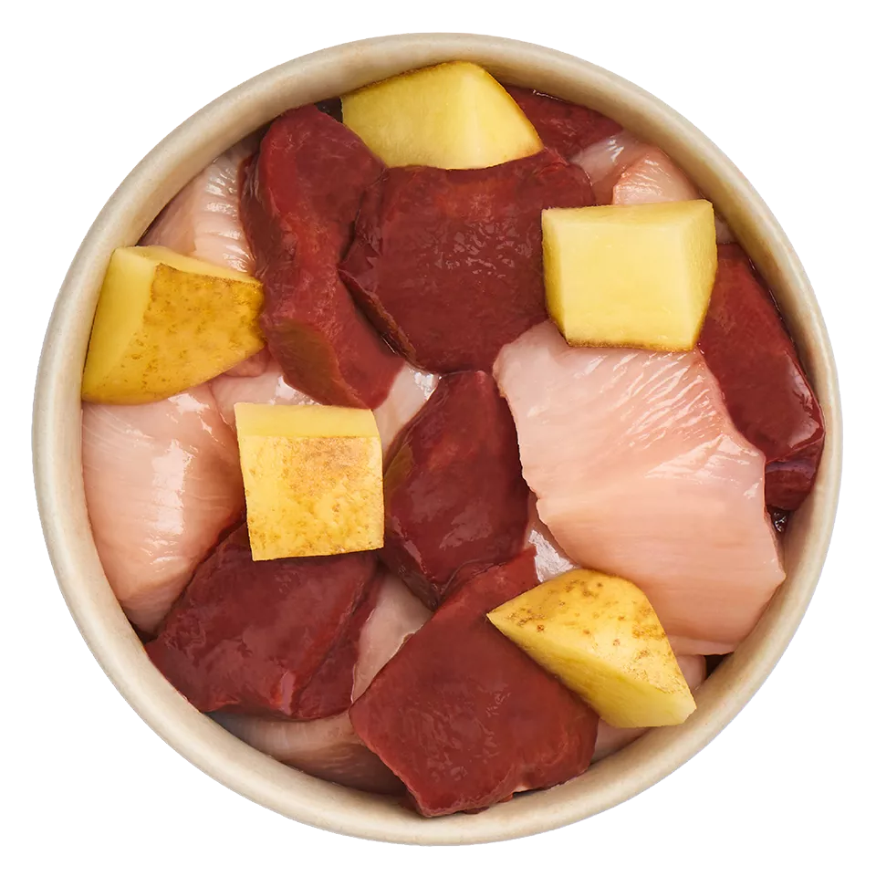 Senior beef with chicken